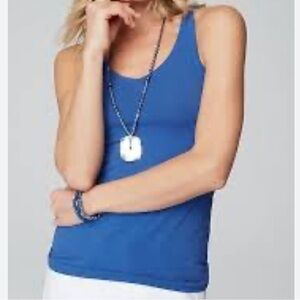 J. Jill Women's 4X Perfect Reversible Tank Top Blue Sleeveless Stretch V Neck